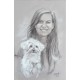 Portrait animalier au fusain - Grand format 32,5 x 50 cm