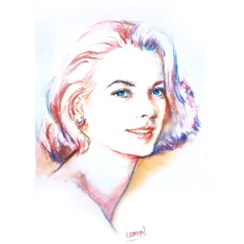 Portrait aux carrés pastels