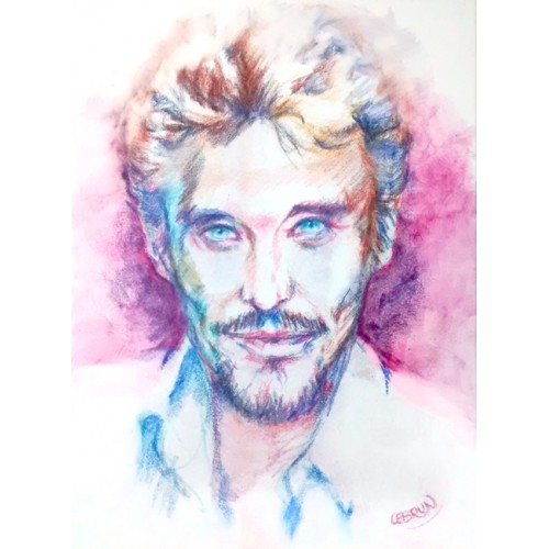 Portrait aux carrés pastels